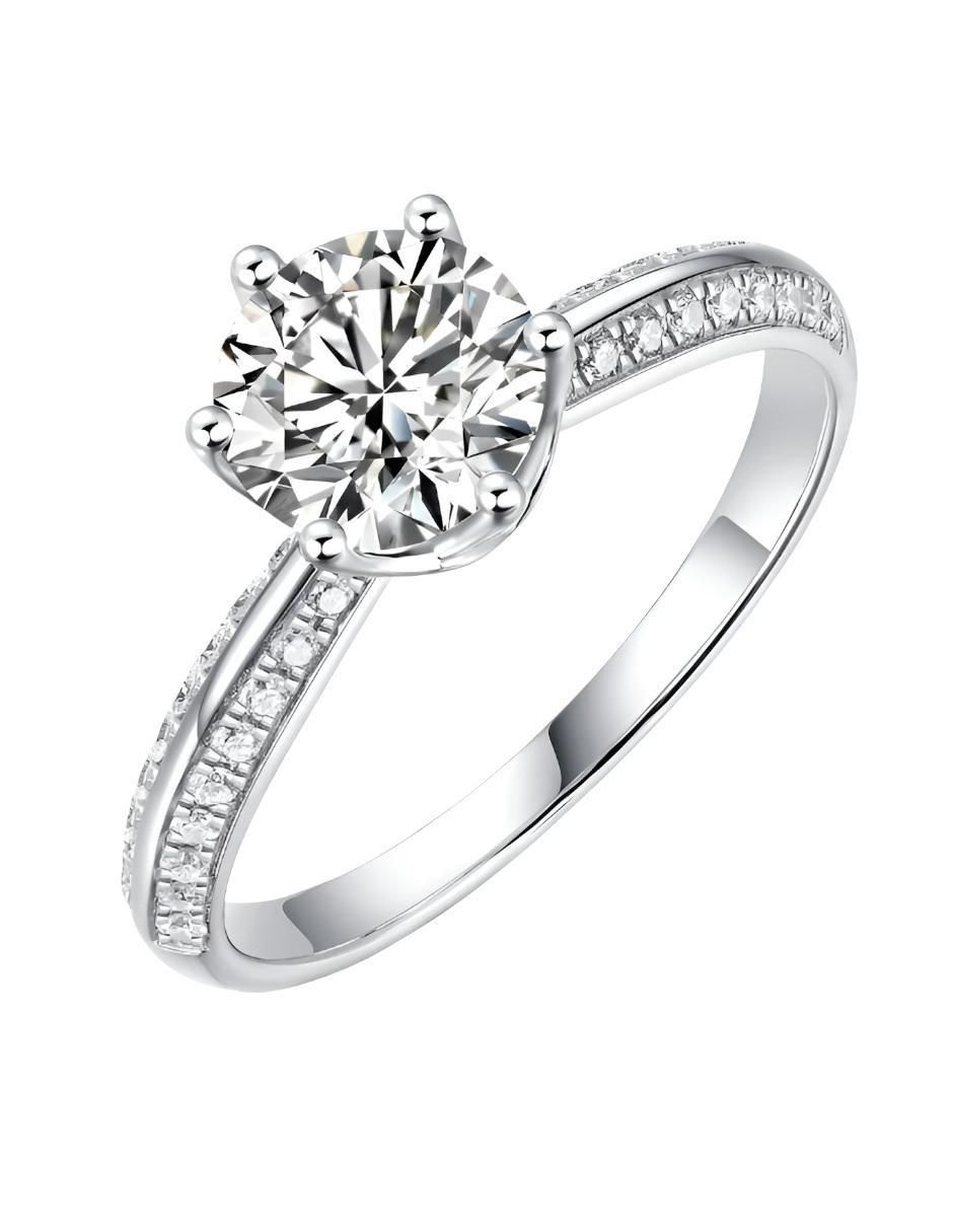 Anillo de compromiso de plata P 925 moissanita Anillo de compromiso de plata P 925 moissanita