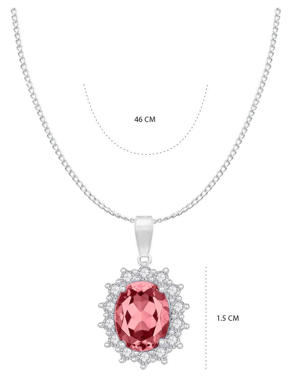 Collar con dije ovalado de plata P 925 6