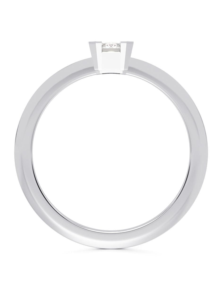 Anillo rectangular 10 k de oro zirconia brillante 5