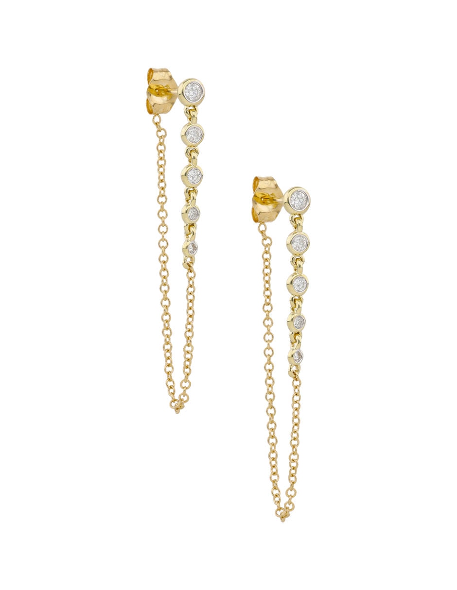 Aretes Cortos 14 K Acabado Brillante 2