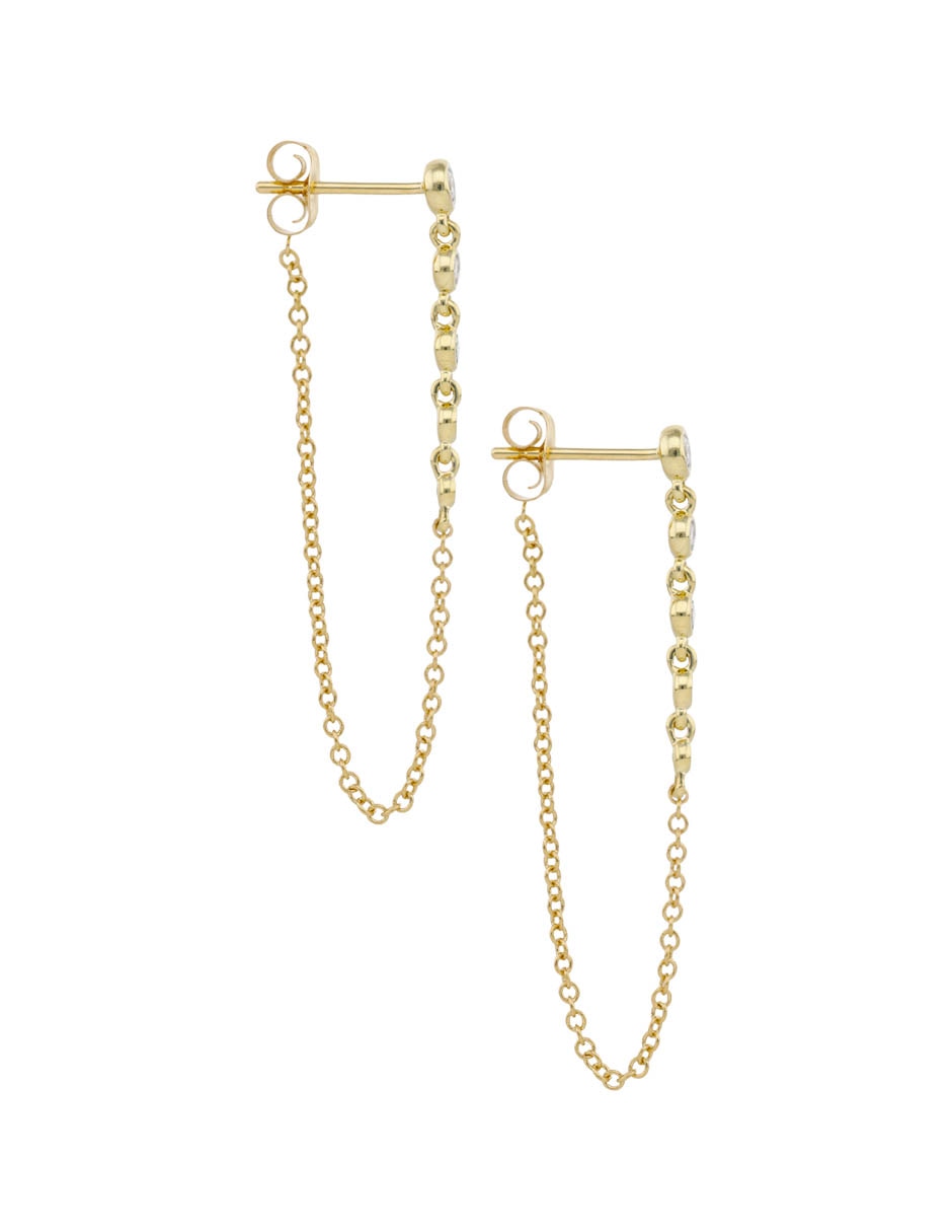 Aretes Cortos 14 K Acabado Brillante 3