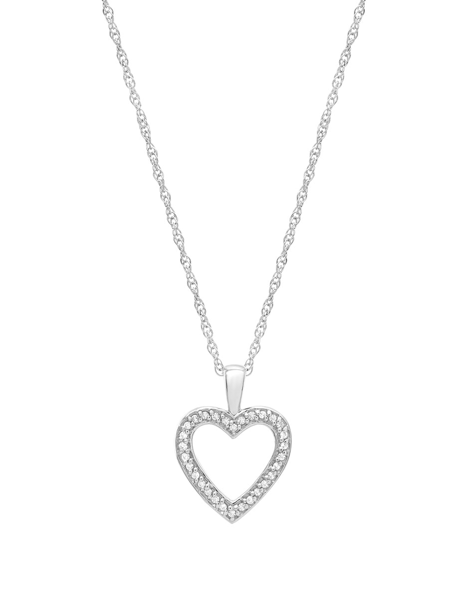 Collar de corazón Mjj Brilliant Inc de oro 14 K