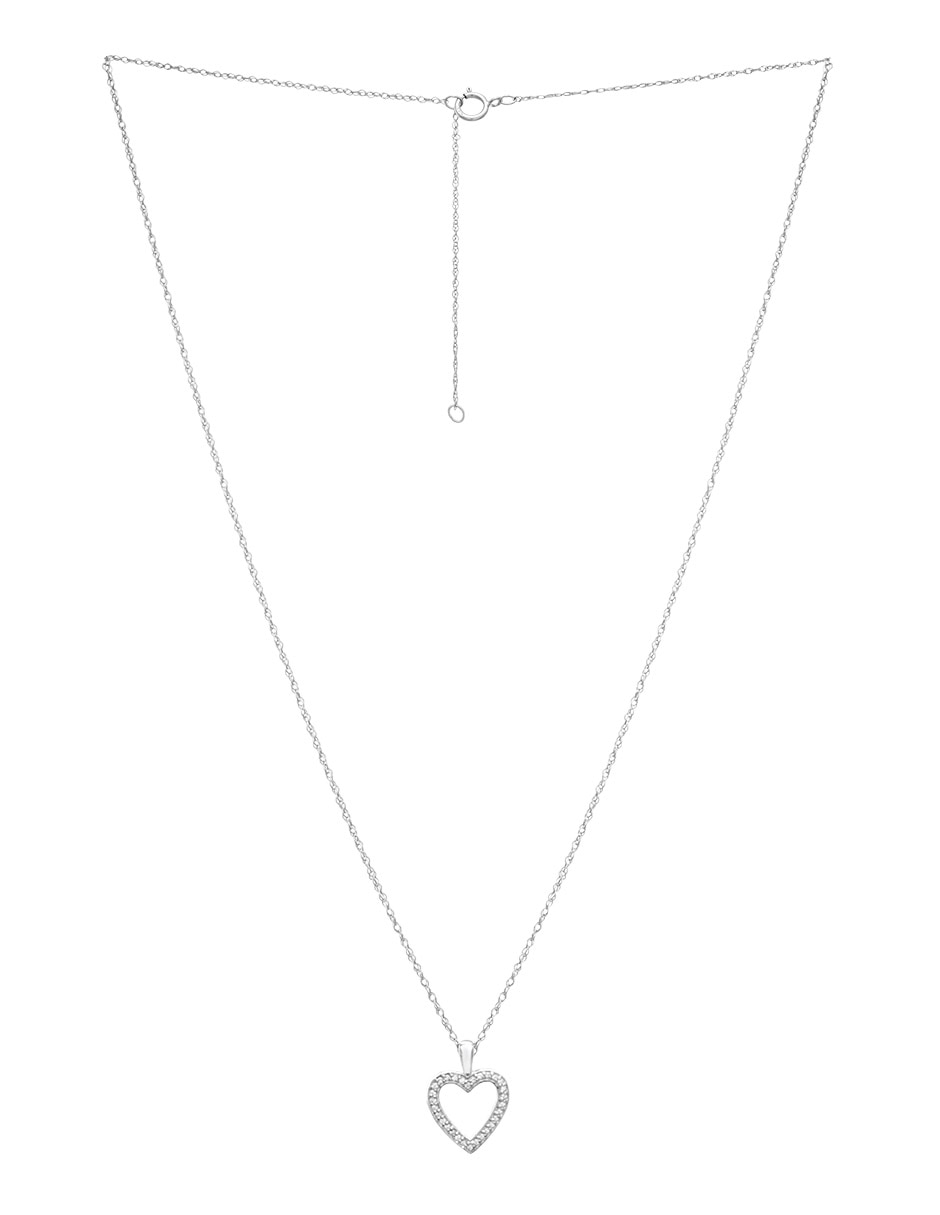 Collar de corazón Mjj Brilliant Inc de oro 14 K