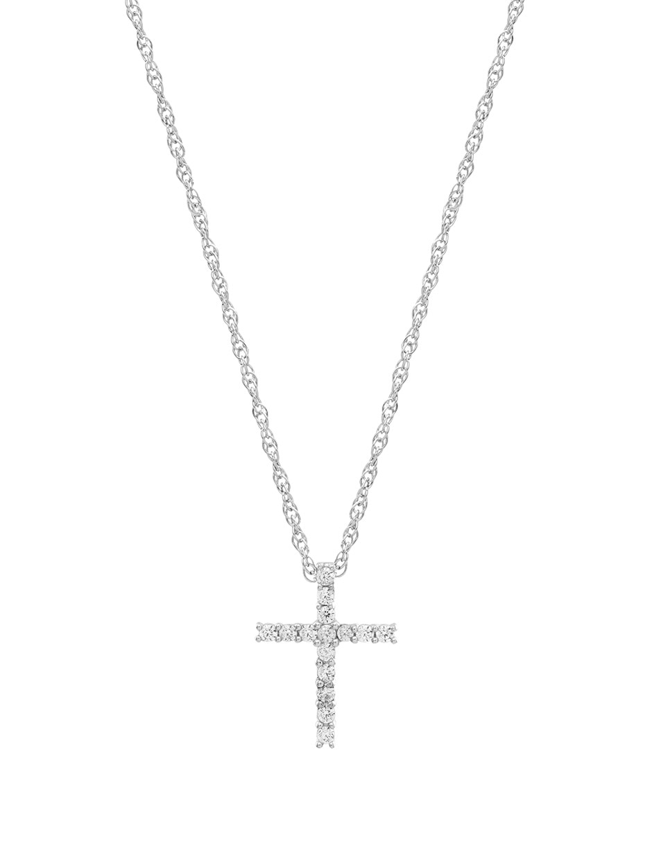 Collar de cruz Mjj Brilliant Inc de oro 14 K