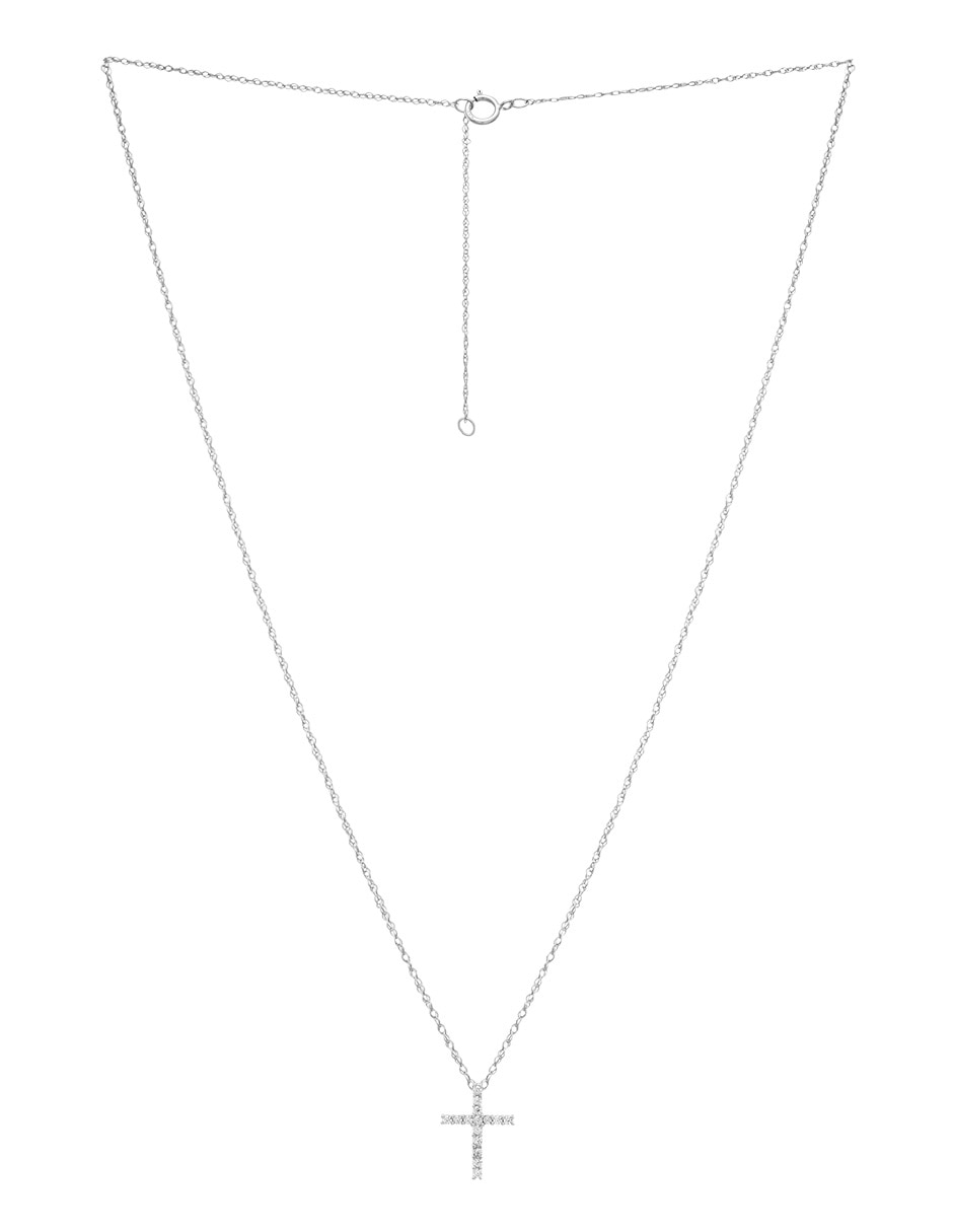 Collar de cruz Mjj Brilliant Inc de oro 14 K