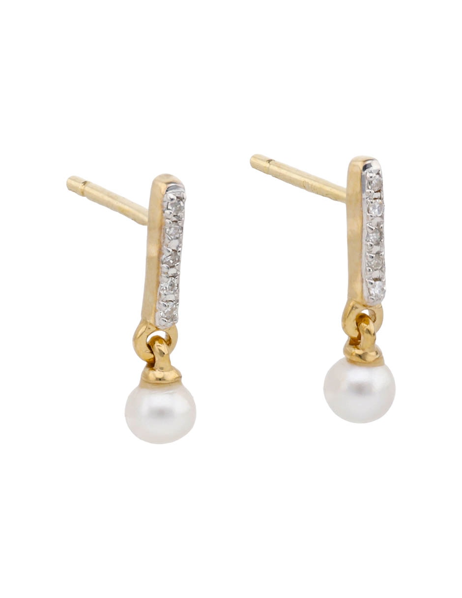 Aretes Cortos 14 K Con Acabado Brillante 2