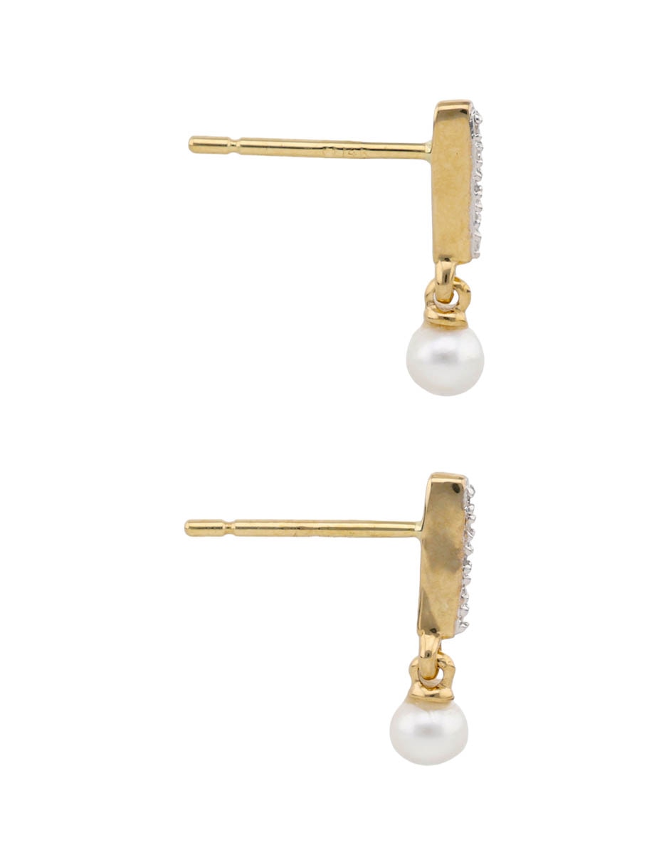 Aretes Cortos 14 K Con Acabado Brillante 3