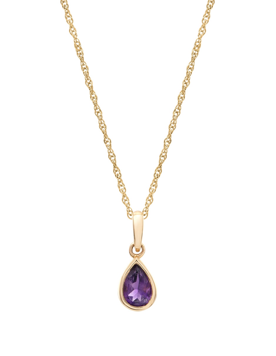 Collar con dije Mjj Brilliant Inc de oro 14 K