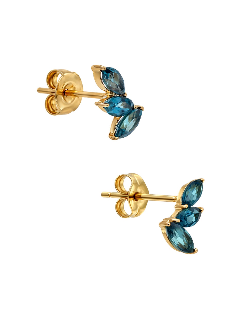 Aretes cortos Mjj Brilliant Inc con acabado brillante zirconia