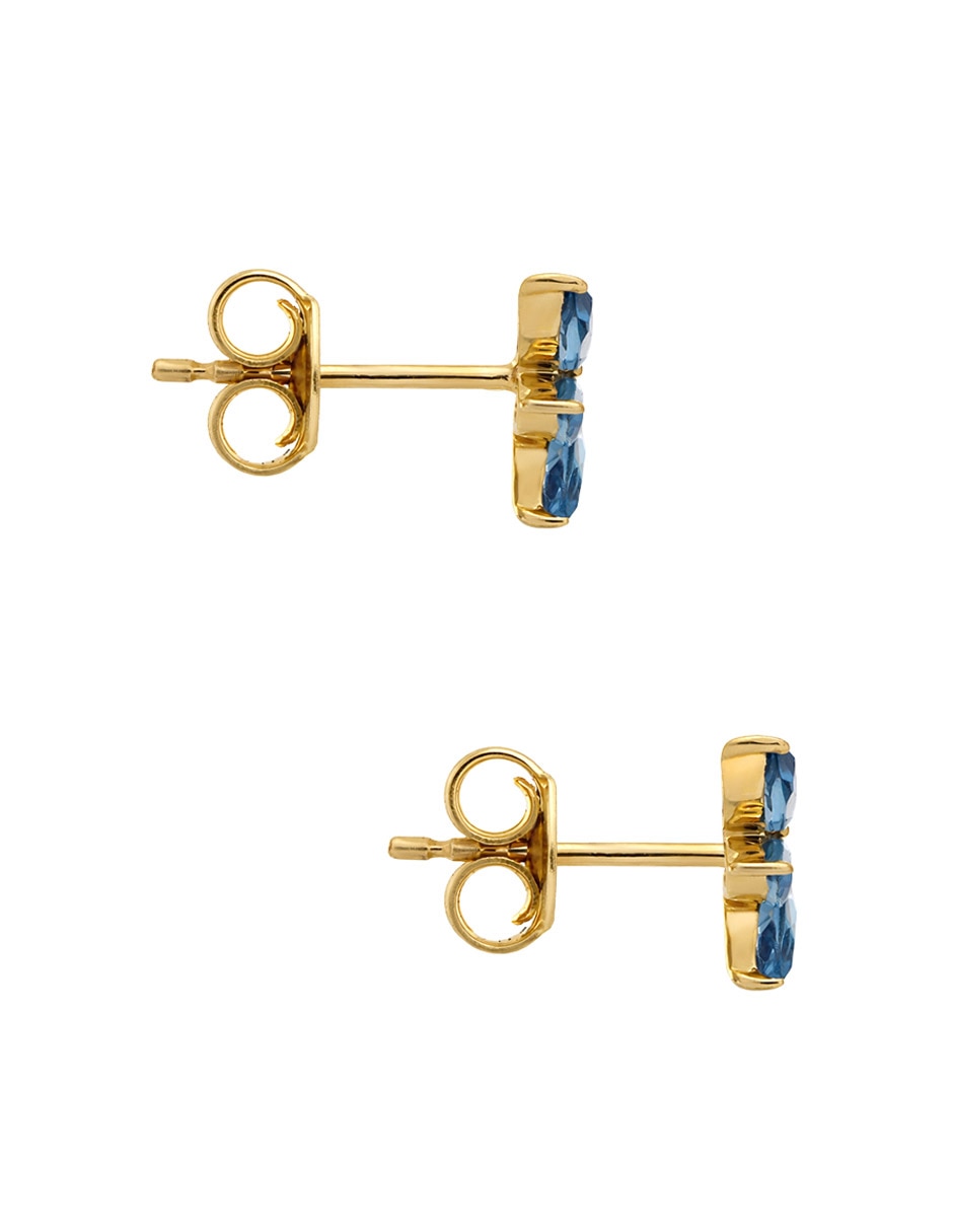 Aretes cortos Mjj Brilliant Inc con acabado brillante zirconia