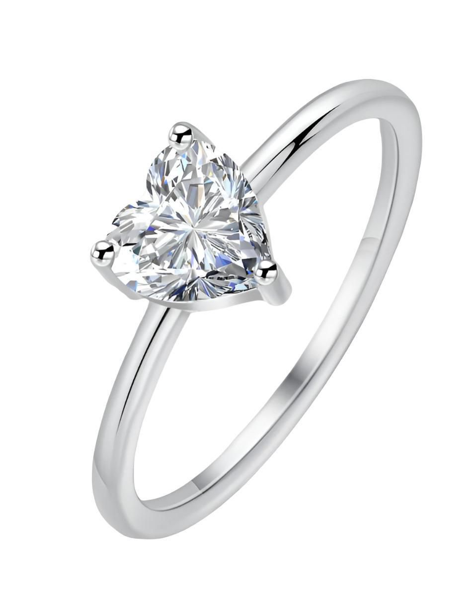 Anillo de compromiso de plata P 925 moissanita Anillo de compromiso de plata P 925 moissanita