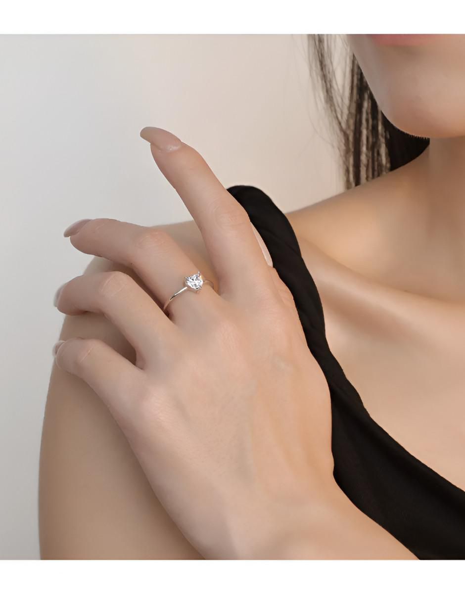 Anillo de compromiso de plata P 925 moissanita 2
