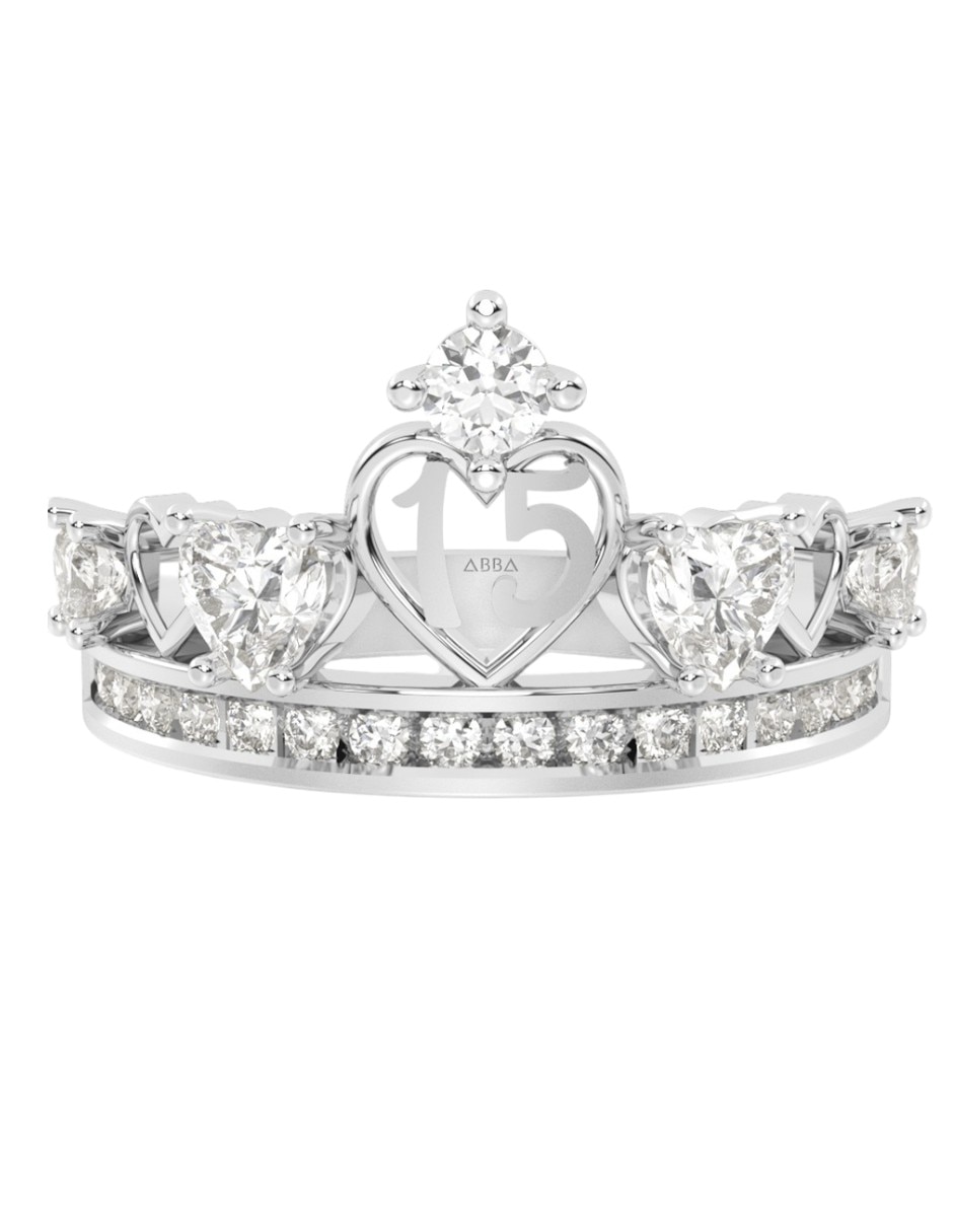 Anillo de corona 14 K de oro zirconia brillante Anillo de corona 14 K de oro zirconia brillante