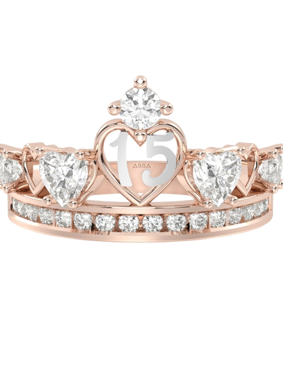 Anillo de corona 10 K de oro zirconia brillante Anillo de corona 10 K de oro zirconia brillante