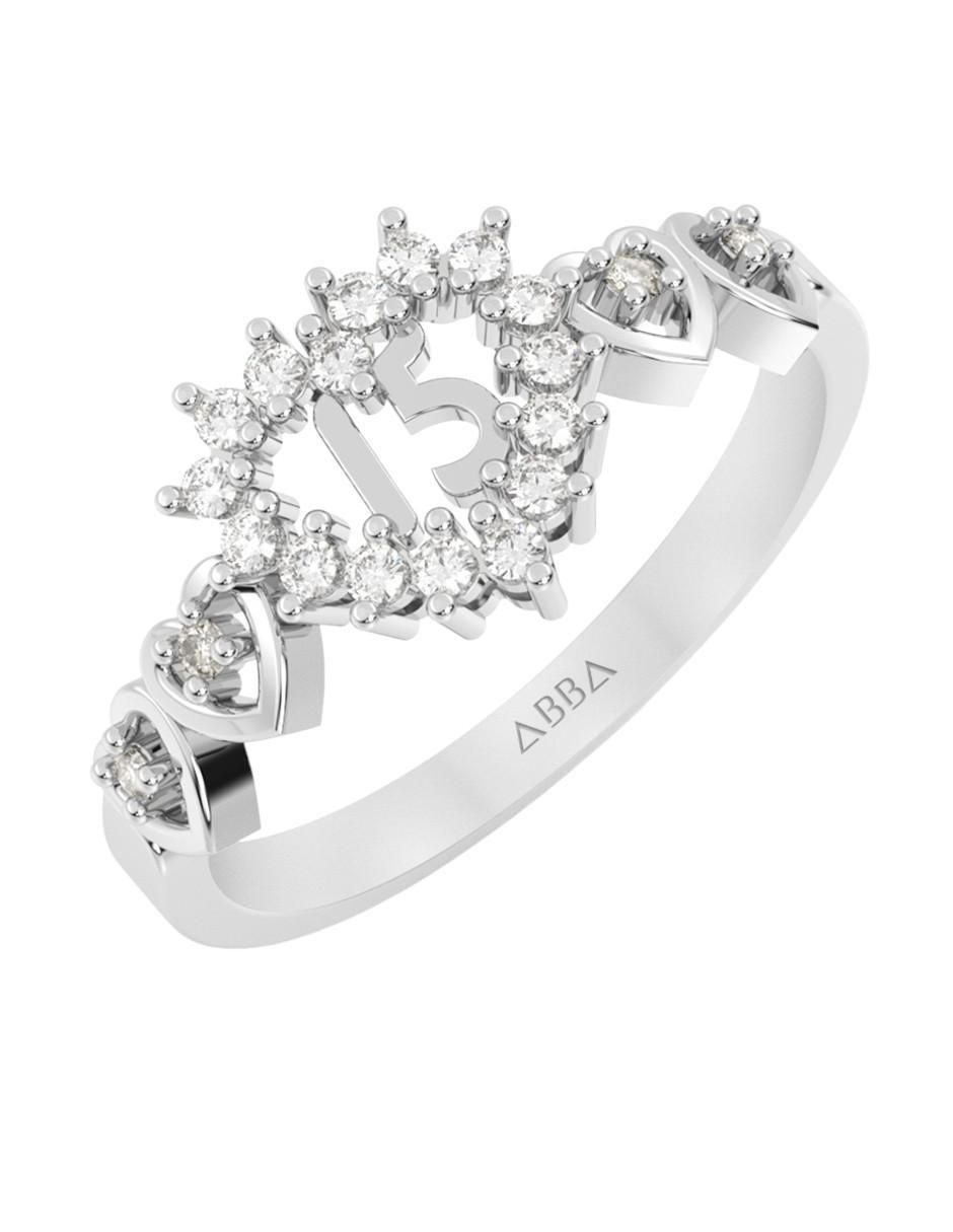Anillo de corazón 10 k de oro zirconia brillante 2