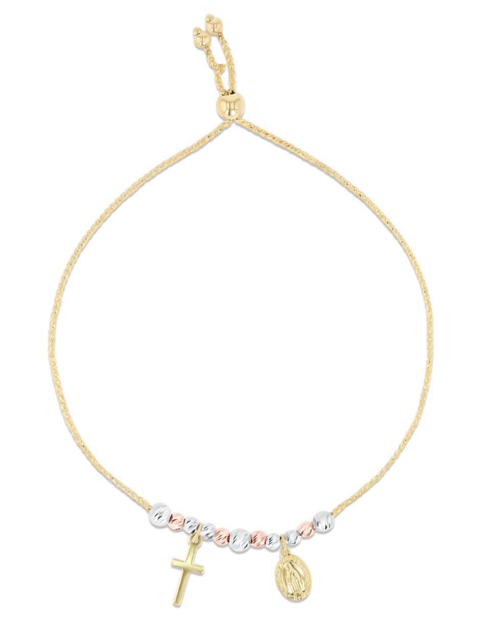 Pulsera de oro florentino 14 K acabado brillante