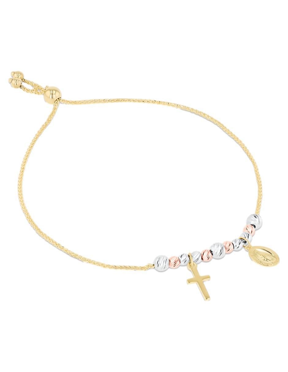 Pulsera de oro florentino 14 K acabado brillante 2