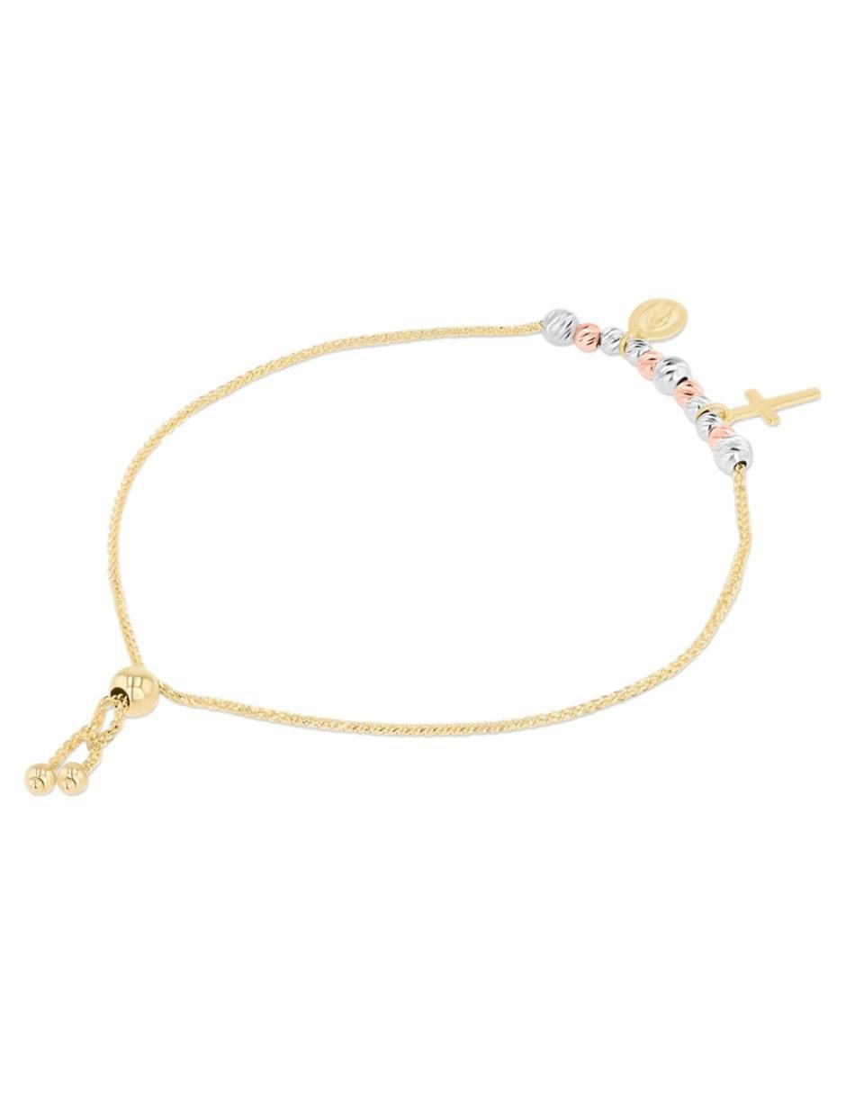 Pulsera de oro florentino 14 K acabado brillante 3