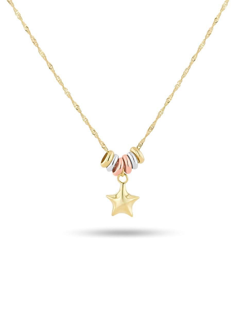 Gargantilla de estrella de oro florentino 14 K