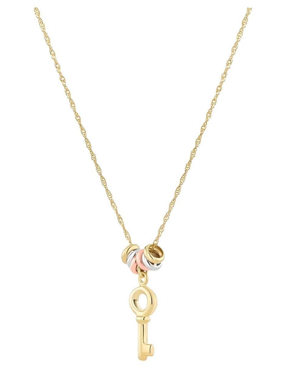 Gargantilla de llave de oro florentino 14 K