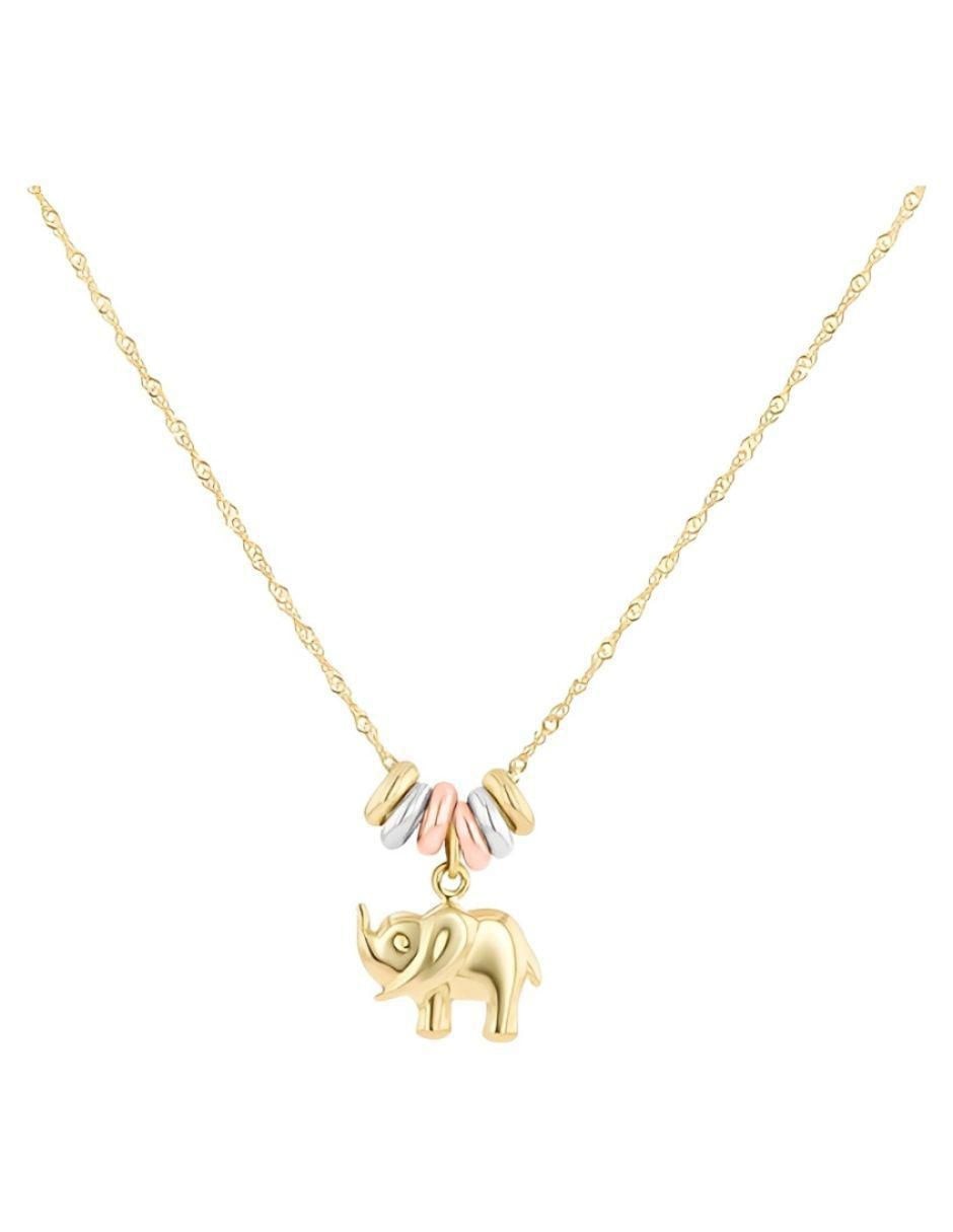 Gargantilla de elefante de oro florentino 14 K