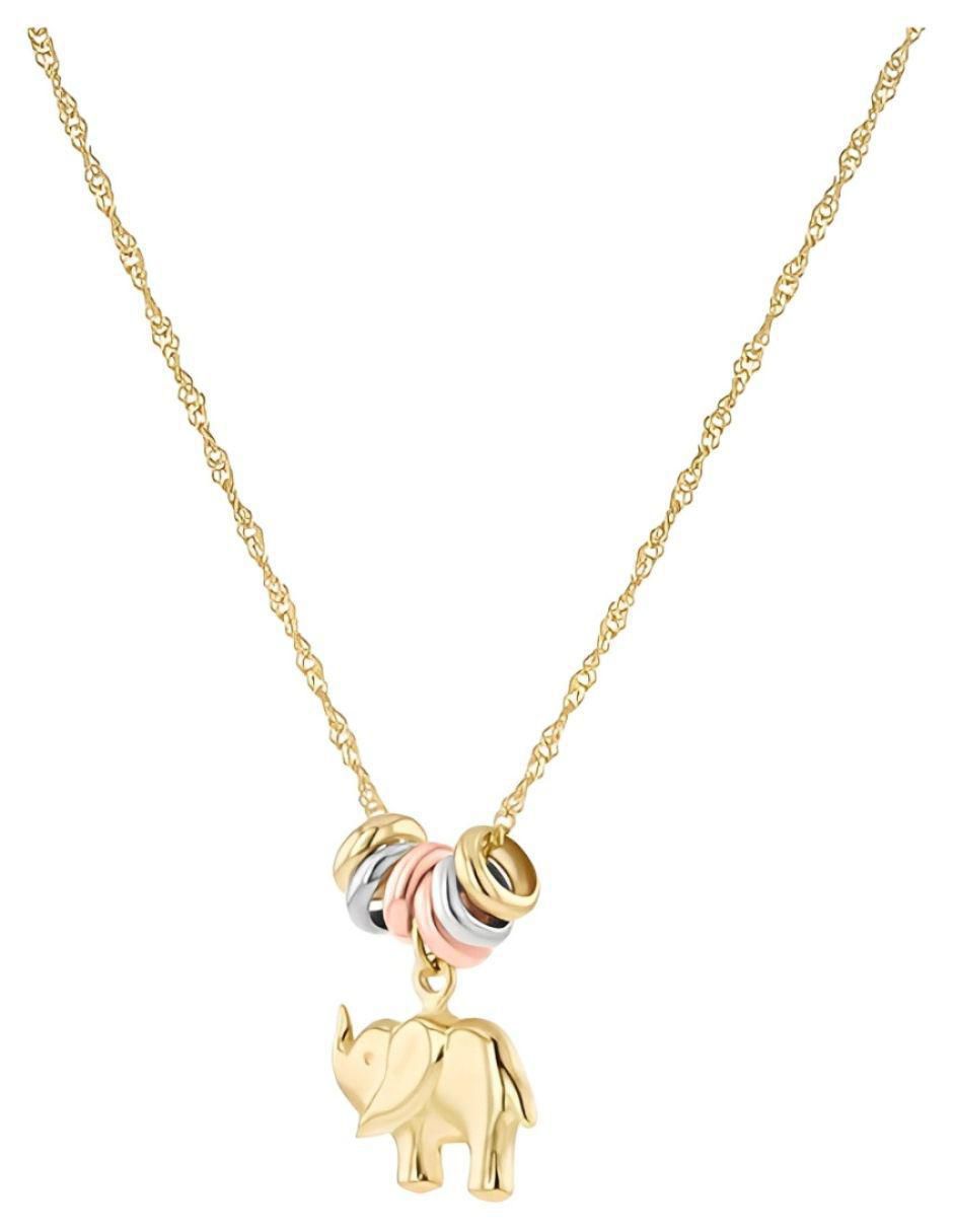 Gargantilla de elefante de oro florentino 14 K