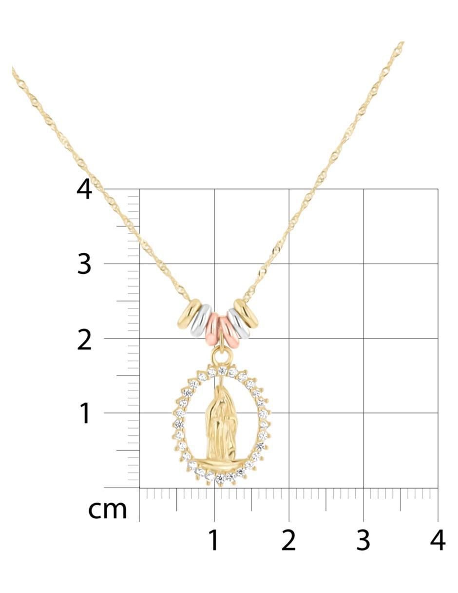 Gargantilla Virgen de Guadalupe de oro florentino 14 K 5