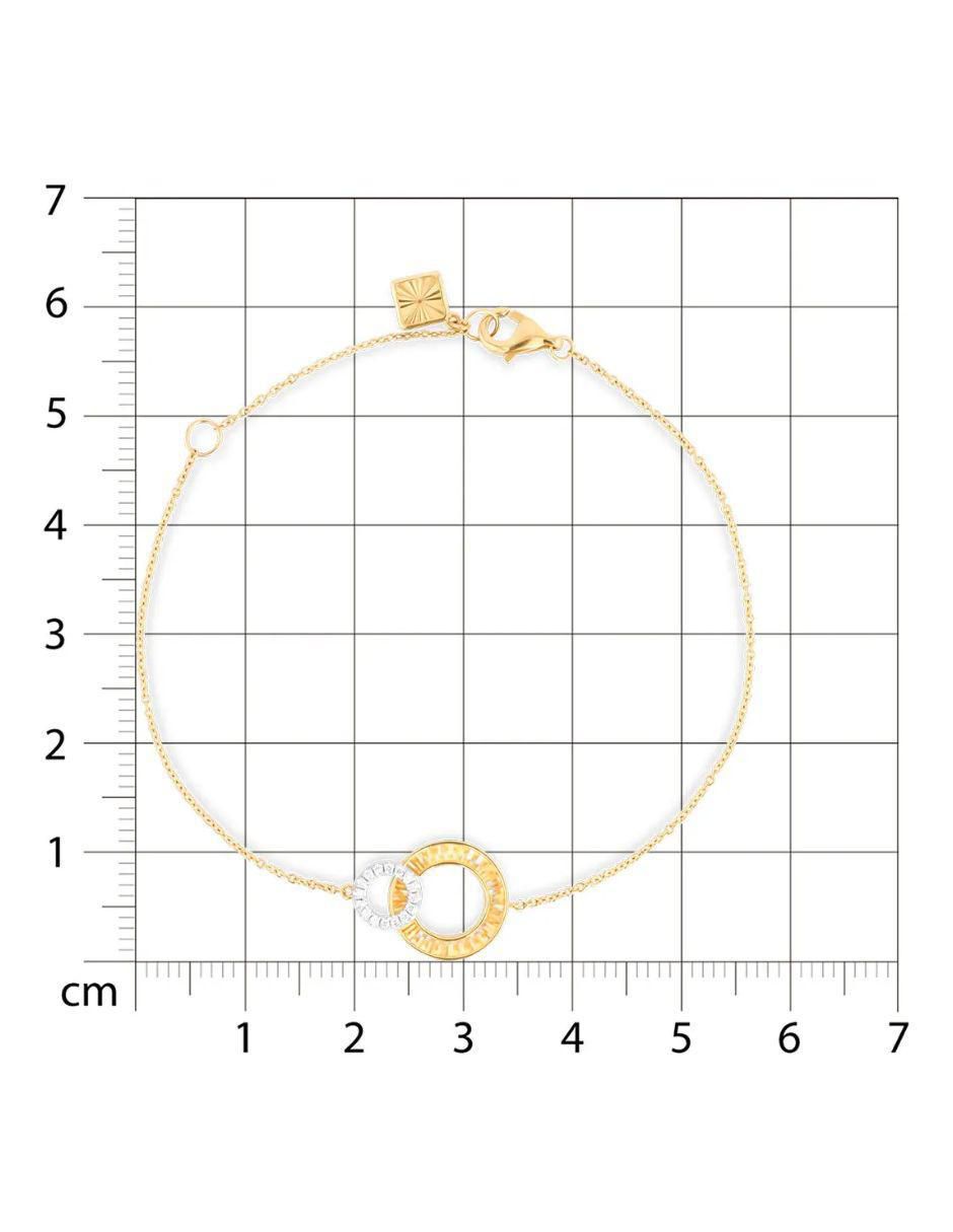 Pulsera de oro amarillo con diamante 14 k con acabado brillante 5