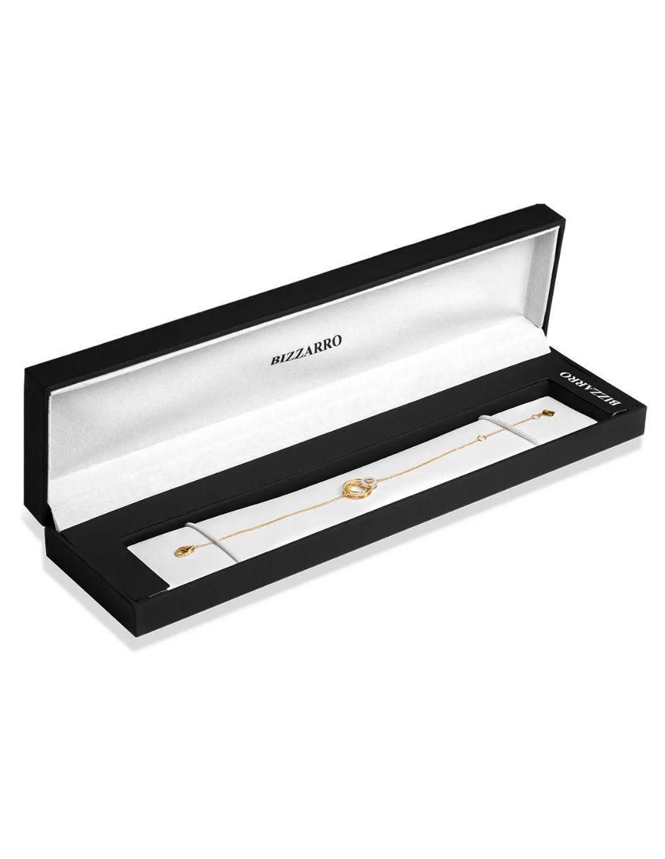 Pulsera de oro amarillo con diamante 14 k con acabado brillante 2