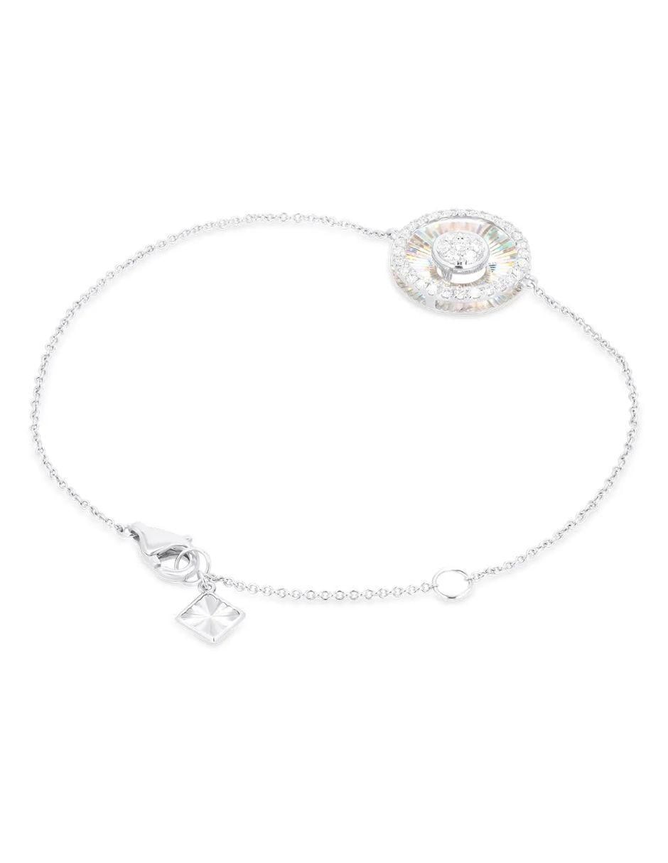 Pulsera de oro blanco con diamante 14 k con acabado brillante 3