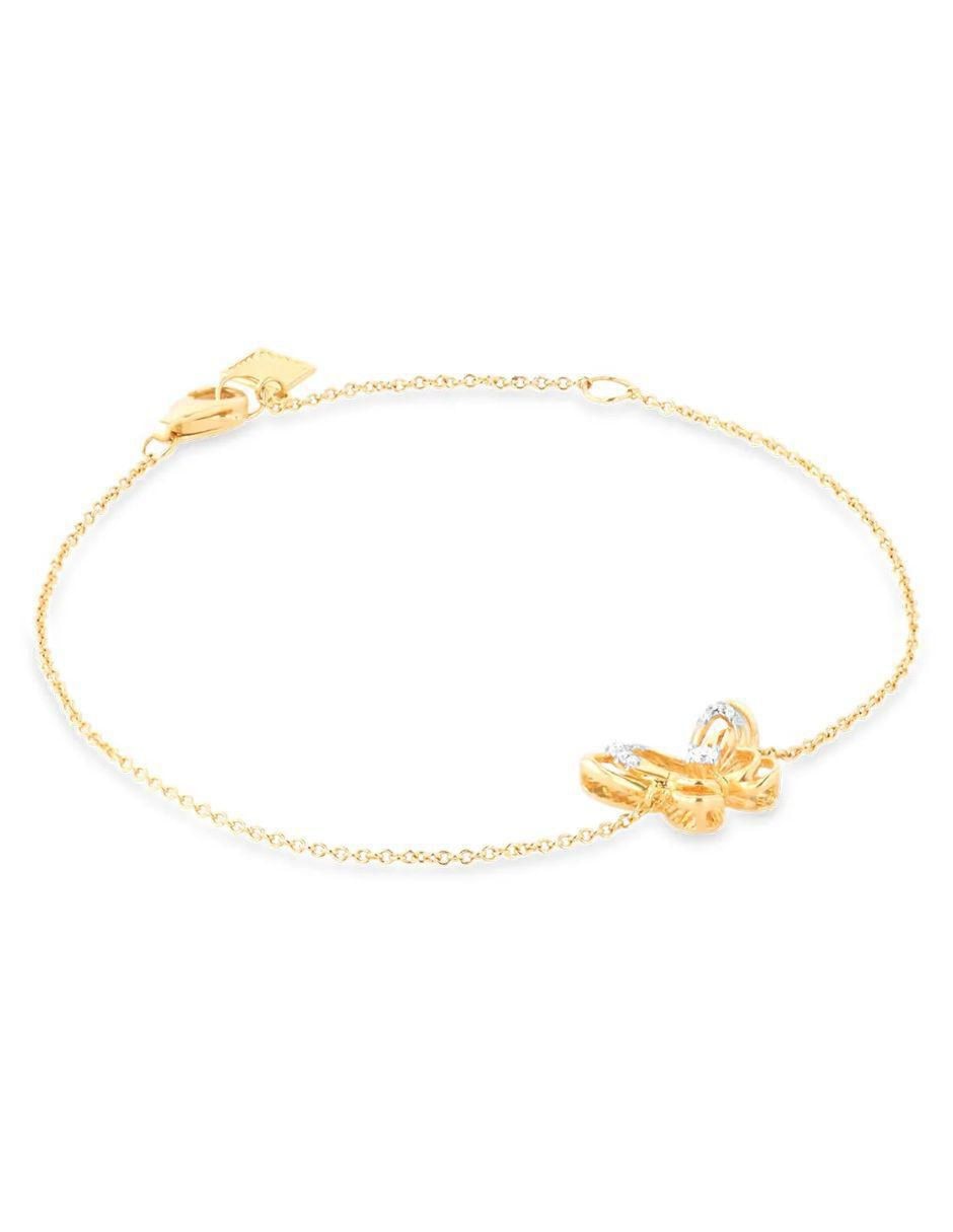 Pulsera de oro amarillo con diamante 14 K acabado brillante 2
