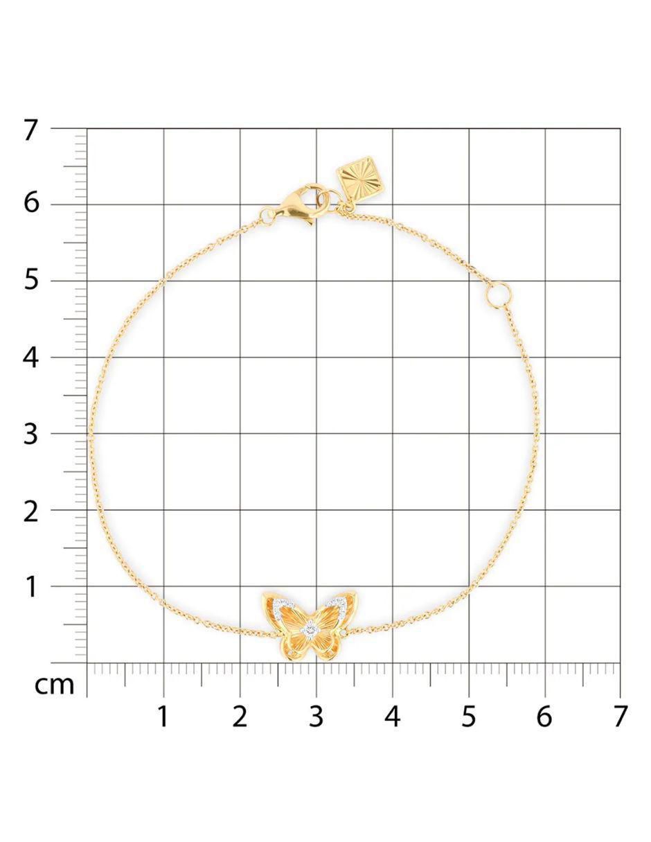 Pulsera de oro amarillo con diamante 14 K acabado brillante 5