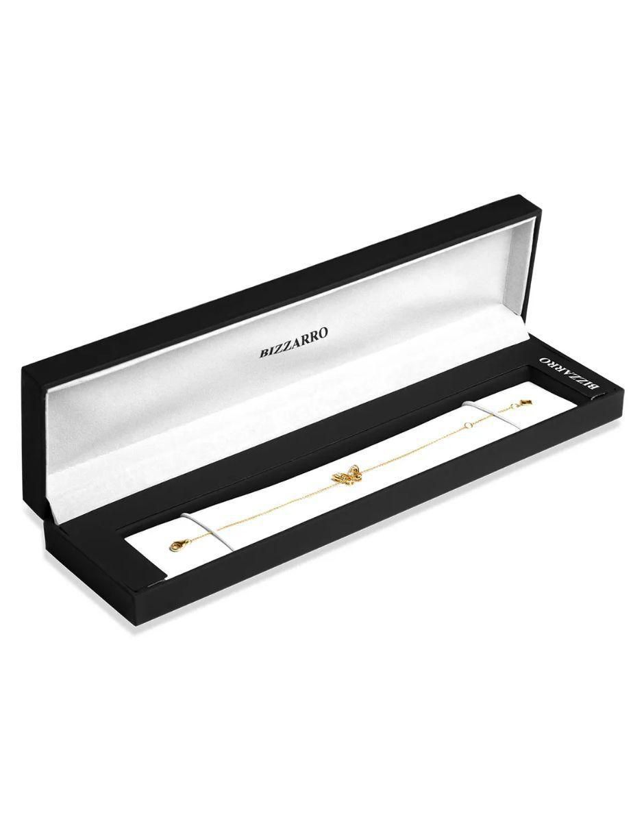 Pulsera de oro amarillo con diamante 14 K acabado brillante 4