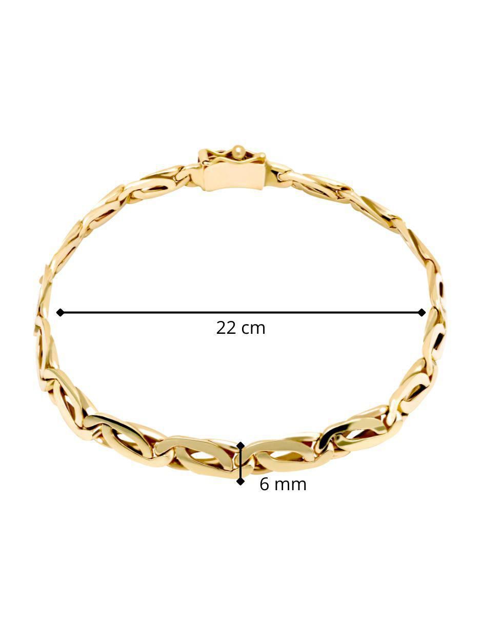 Pulsera de oro amarillo 14 K acabado brillante 5