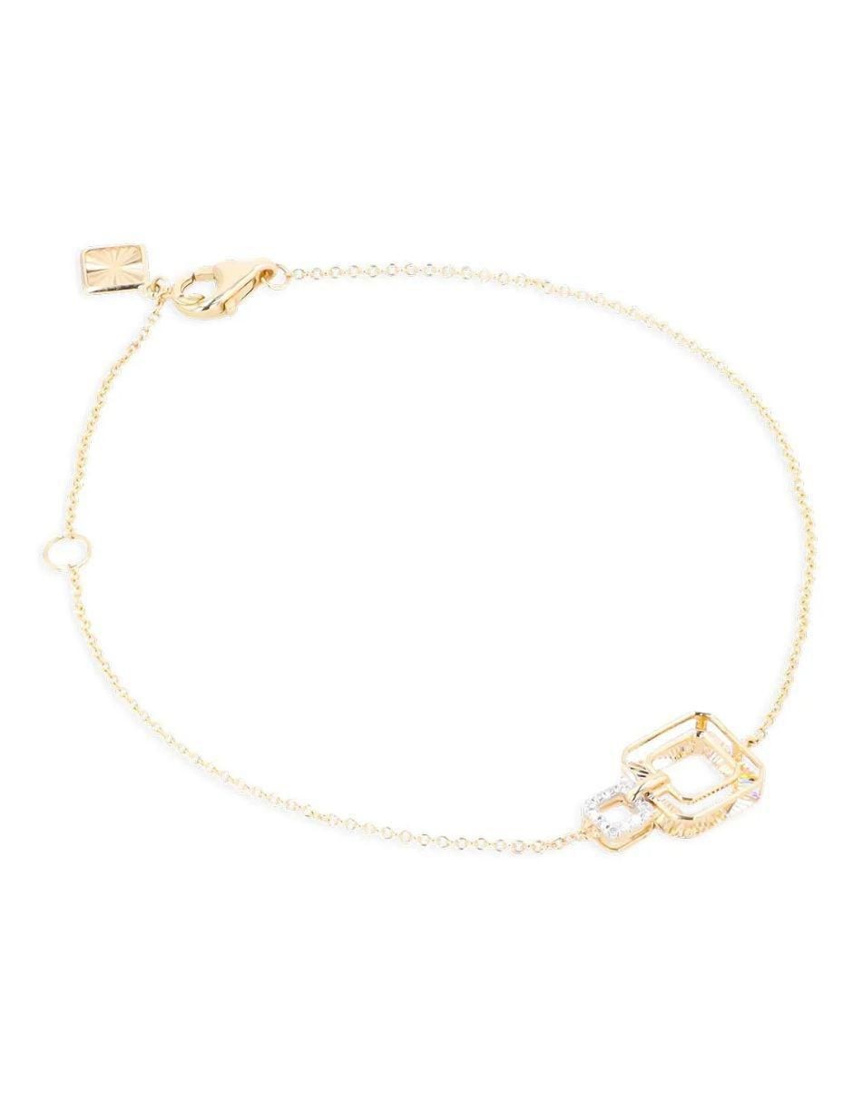 Pulsera de oro amarillo con diamante 14 k con acabado brillante 4
