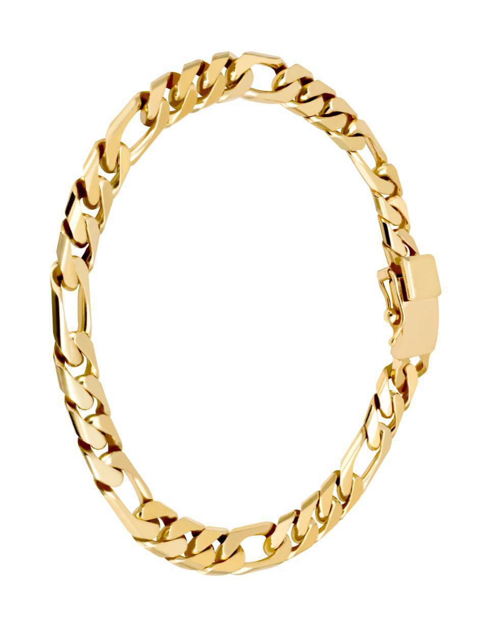 Pulsera de oro amarillo 14 k con acabado brillante