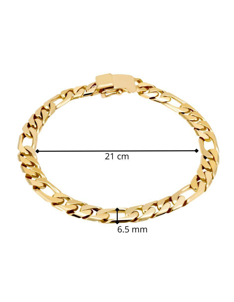 Pulsera de oro amarillo 14 k con acabado brillante 5