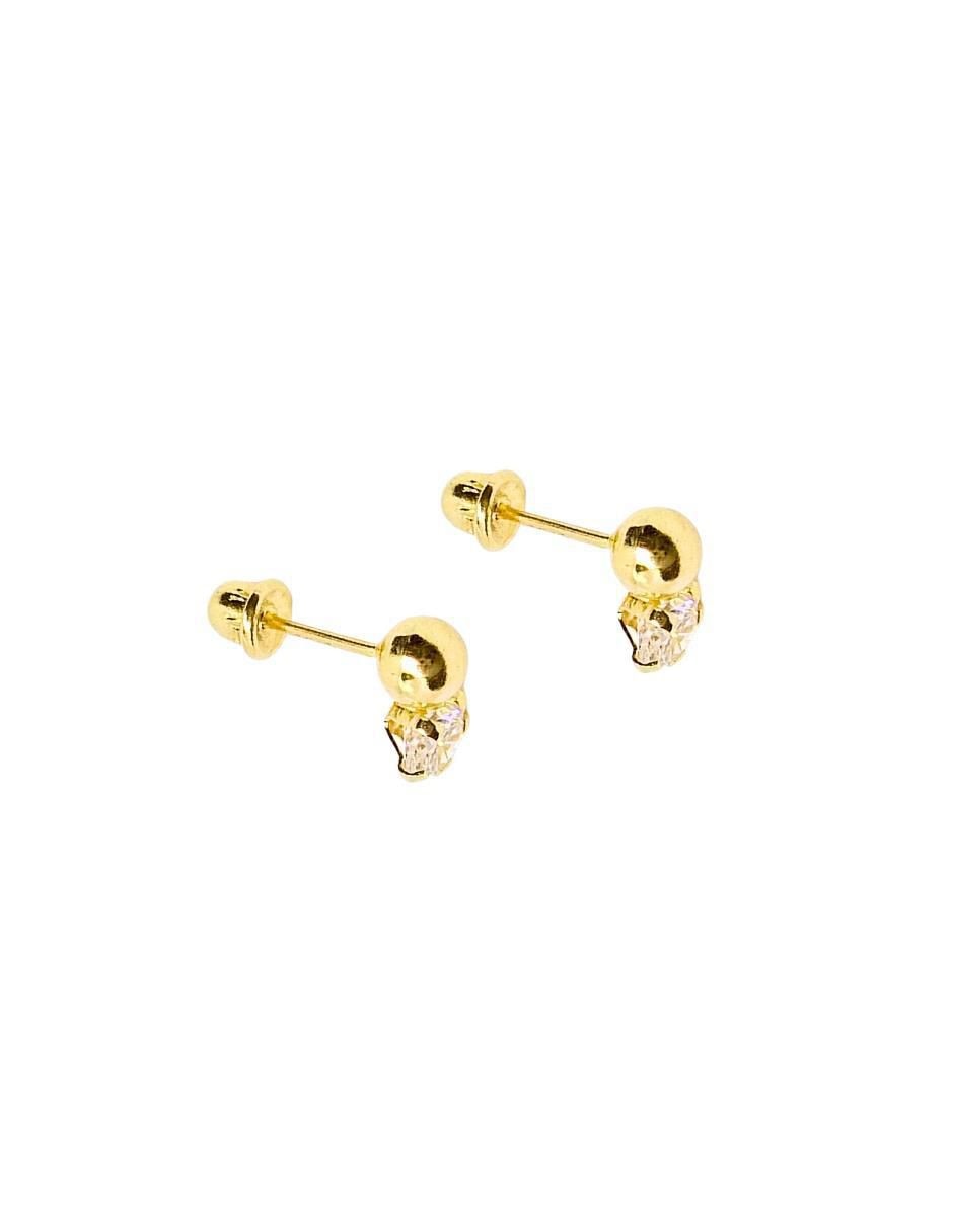 Broqueles de esfera de oro 14 K con acabado pavé Broqueles de esfera de oro 14 K con acabado pavé