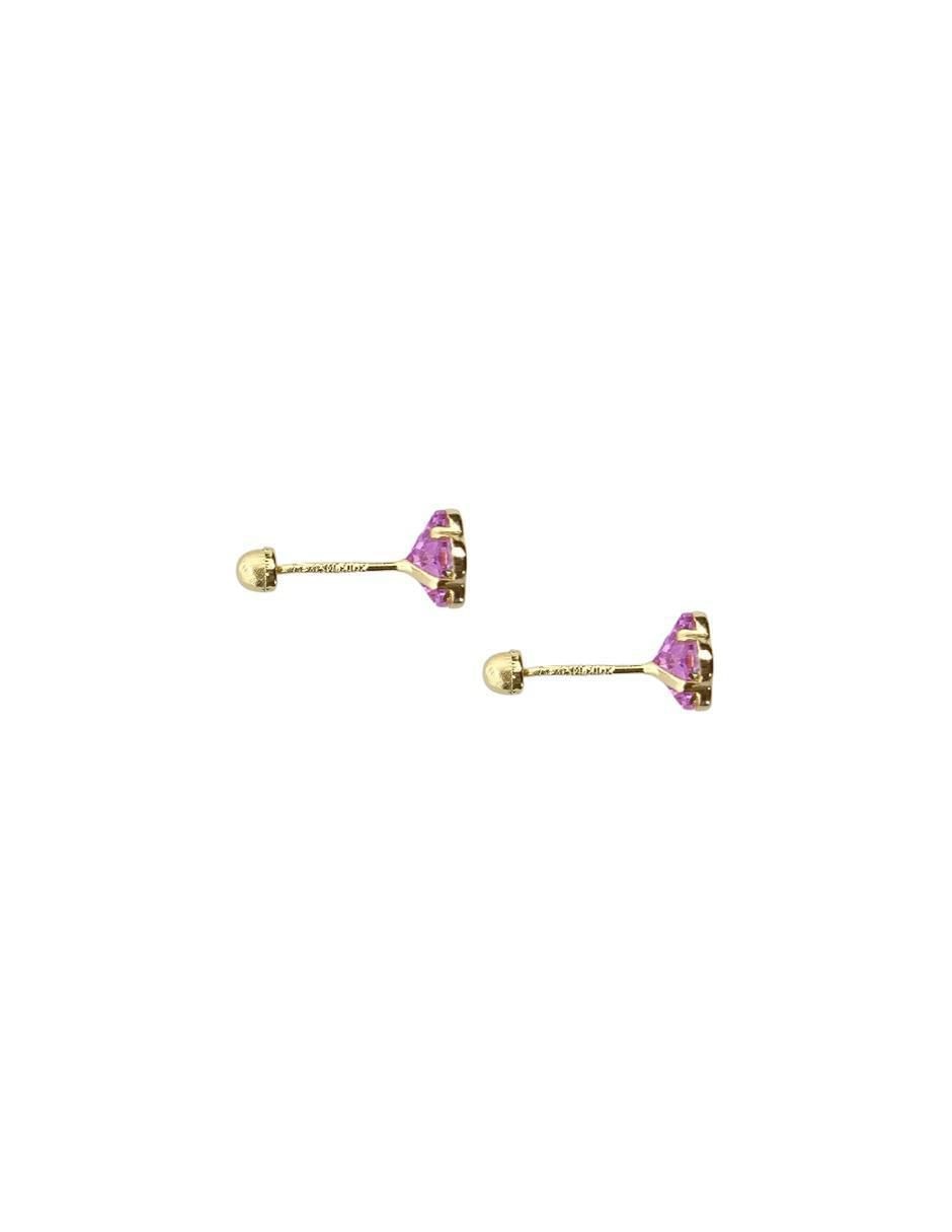 Broqueles de flor de oro 10 K con acabado pavé 4
