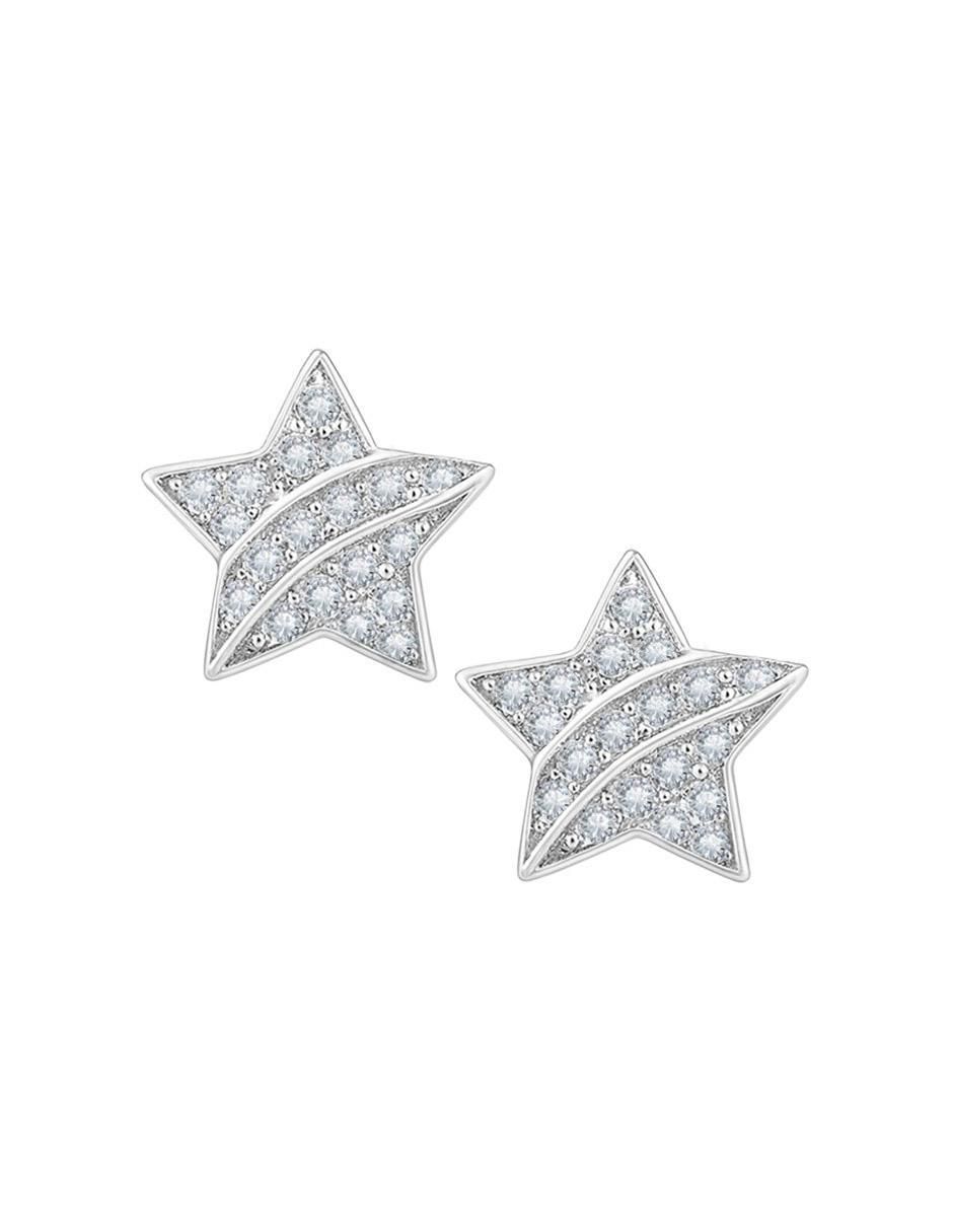 Aretes de estrella de plata P 925 con acabado pulido Aretes de estrella de plata P 925 con acabado pulido