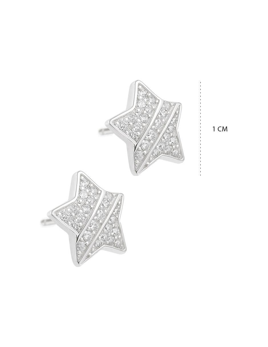 Aretes de estrella de plata P 925 con acabado pulido 6