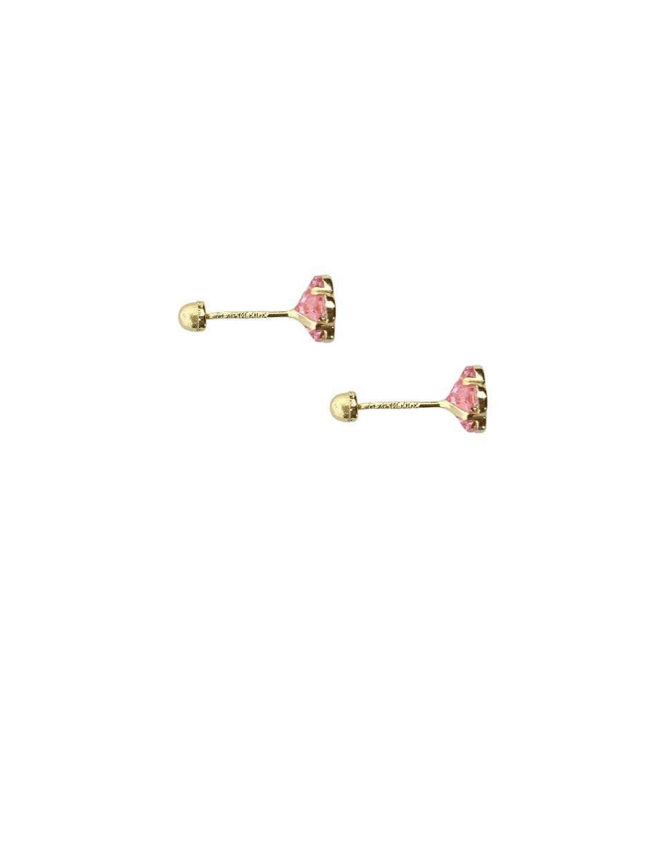 Broqueles de flor de oro 14 K con acabado pavé 4
