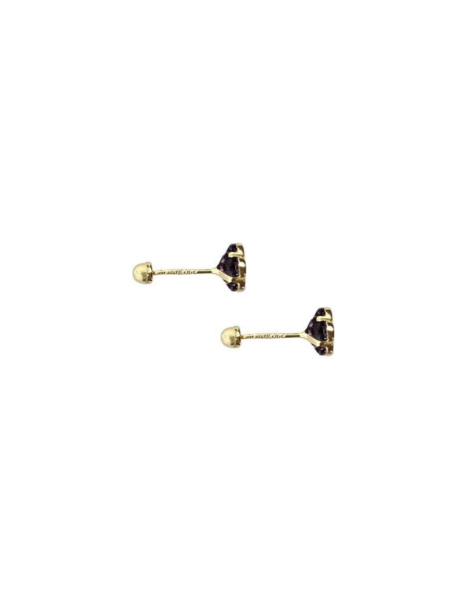 Broqueles de flor de oro 14 K con acabado pavé 4