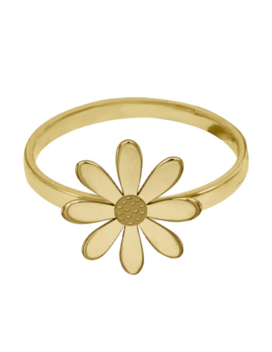 Anillo de flor Margarita 14 k de oro brillante