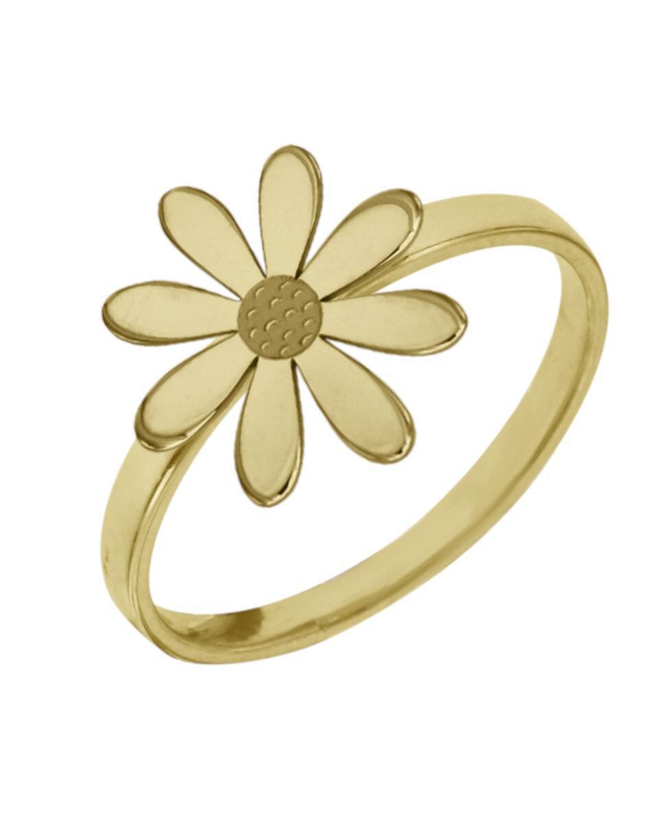 Anillo de flor Margarita 14 k de oro brillante