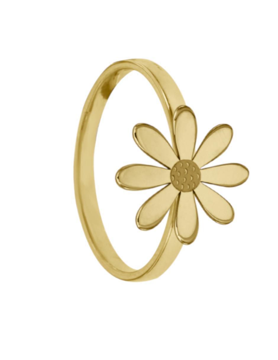 Anillo de flor Margarita 14 k de oro brillante