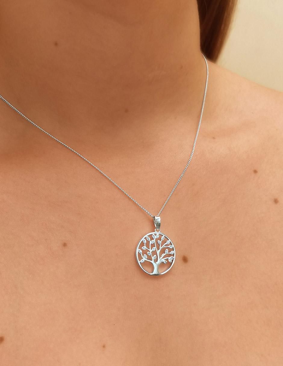 Collar con dije árbol de plata P 925 5
