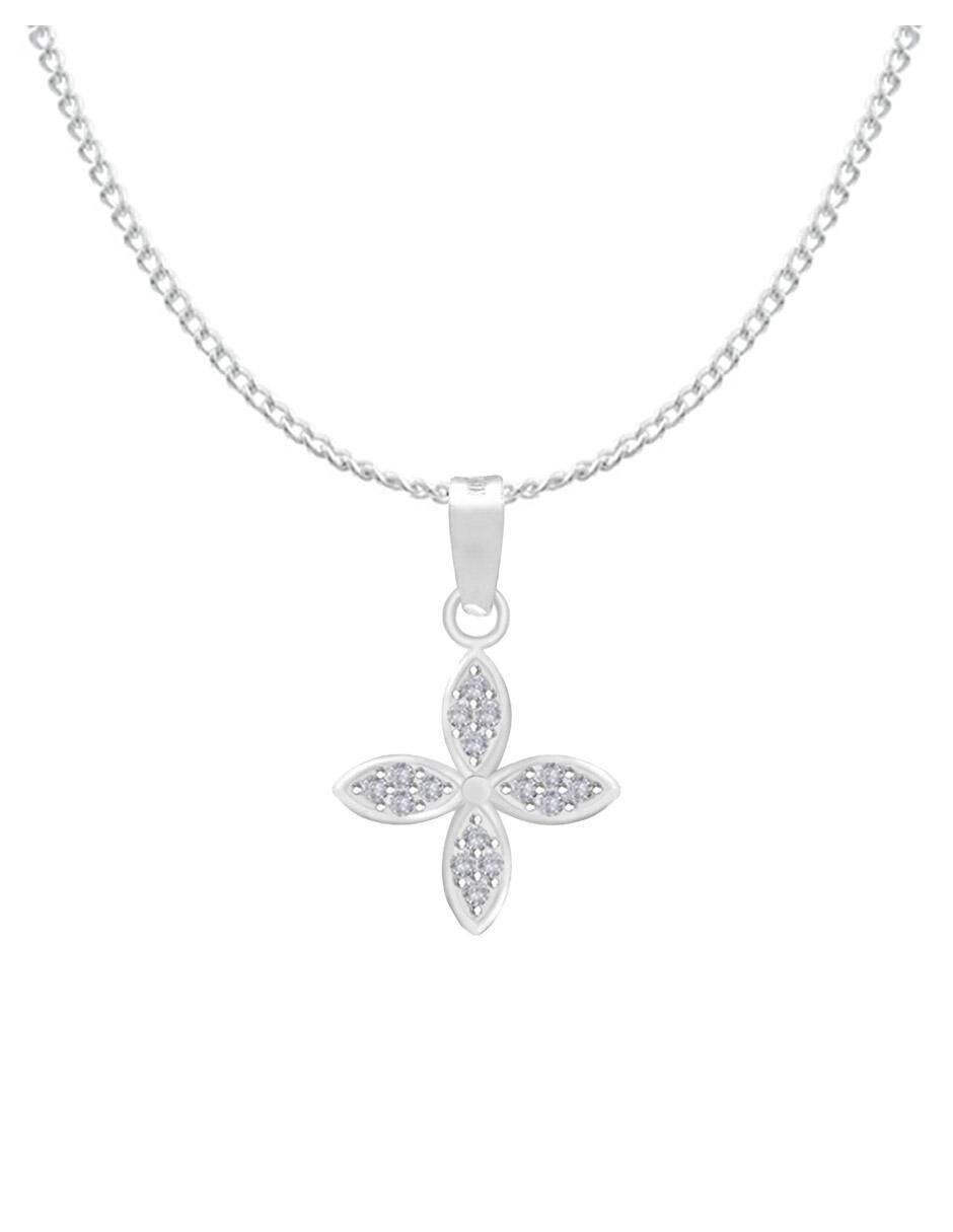 Collar con dije flor de plata P 925 2