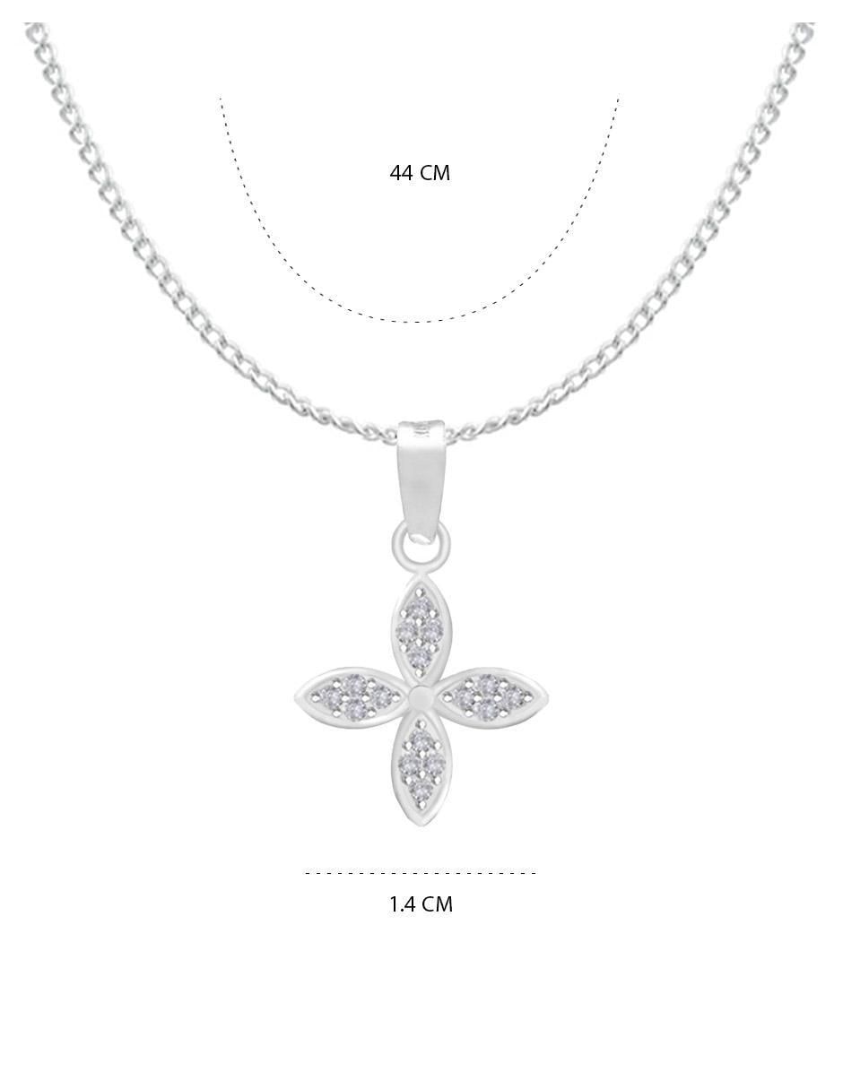 Collar con dije flor de plata P 925 6
