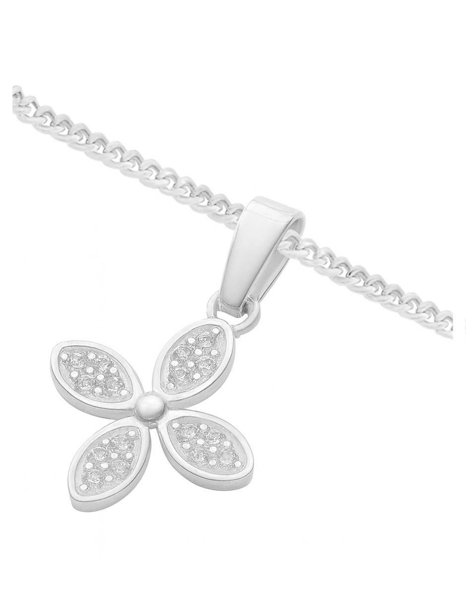Collar con dije flor de plata P 925 3